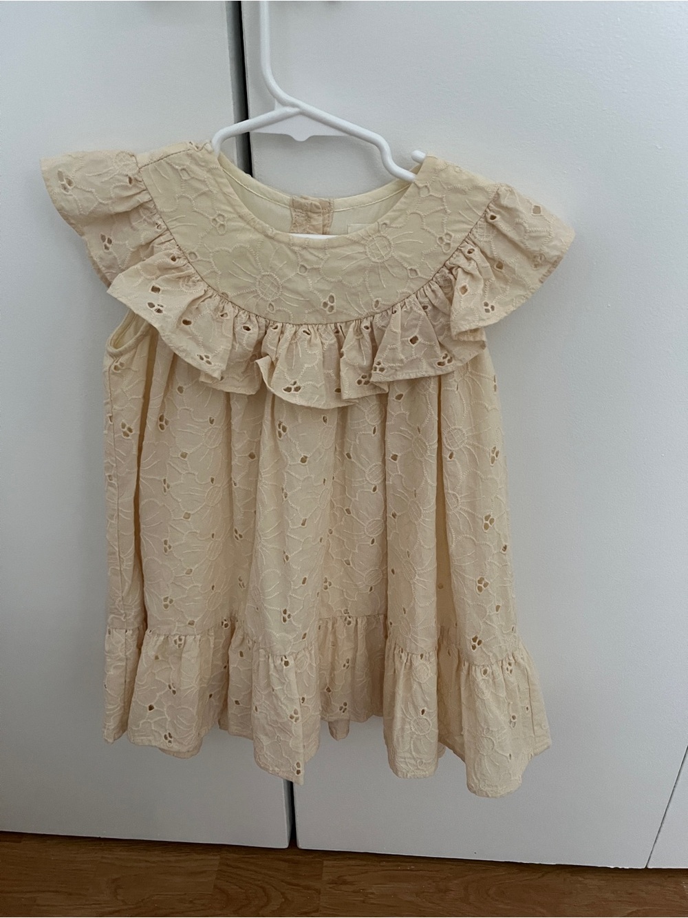 Noralee Girl’s Eyelet Ruffle Dress - Cream